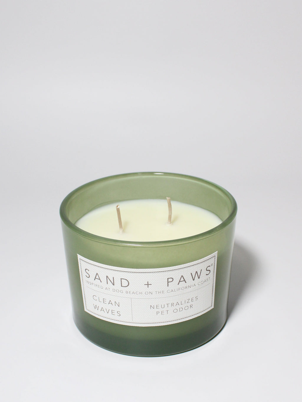 Hand-Poured Premium Cozy Sand + Paws Clean Waves 12 oz scented candle