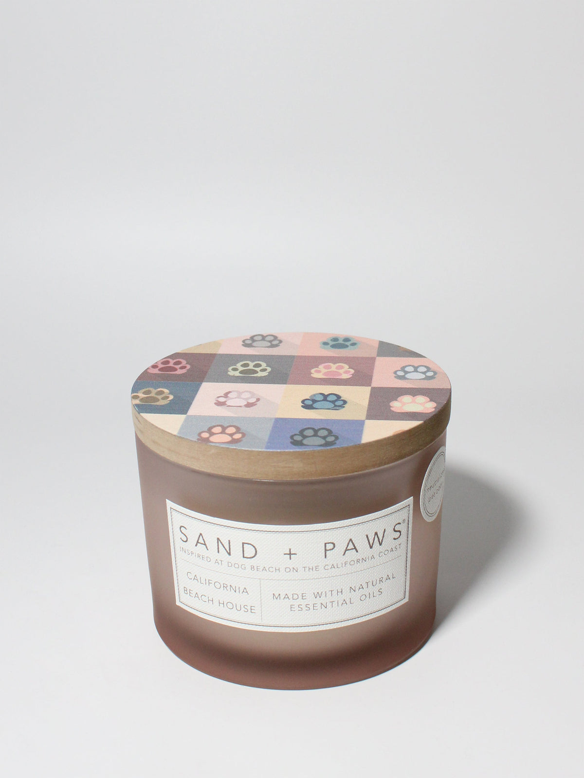 Hand-Poured Premium Cozy Sand + Paws California Beach House 12 oz scented candle