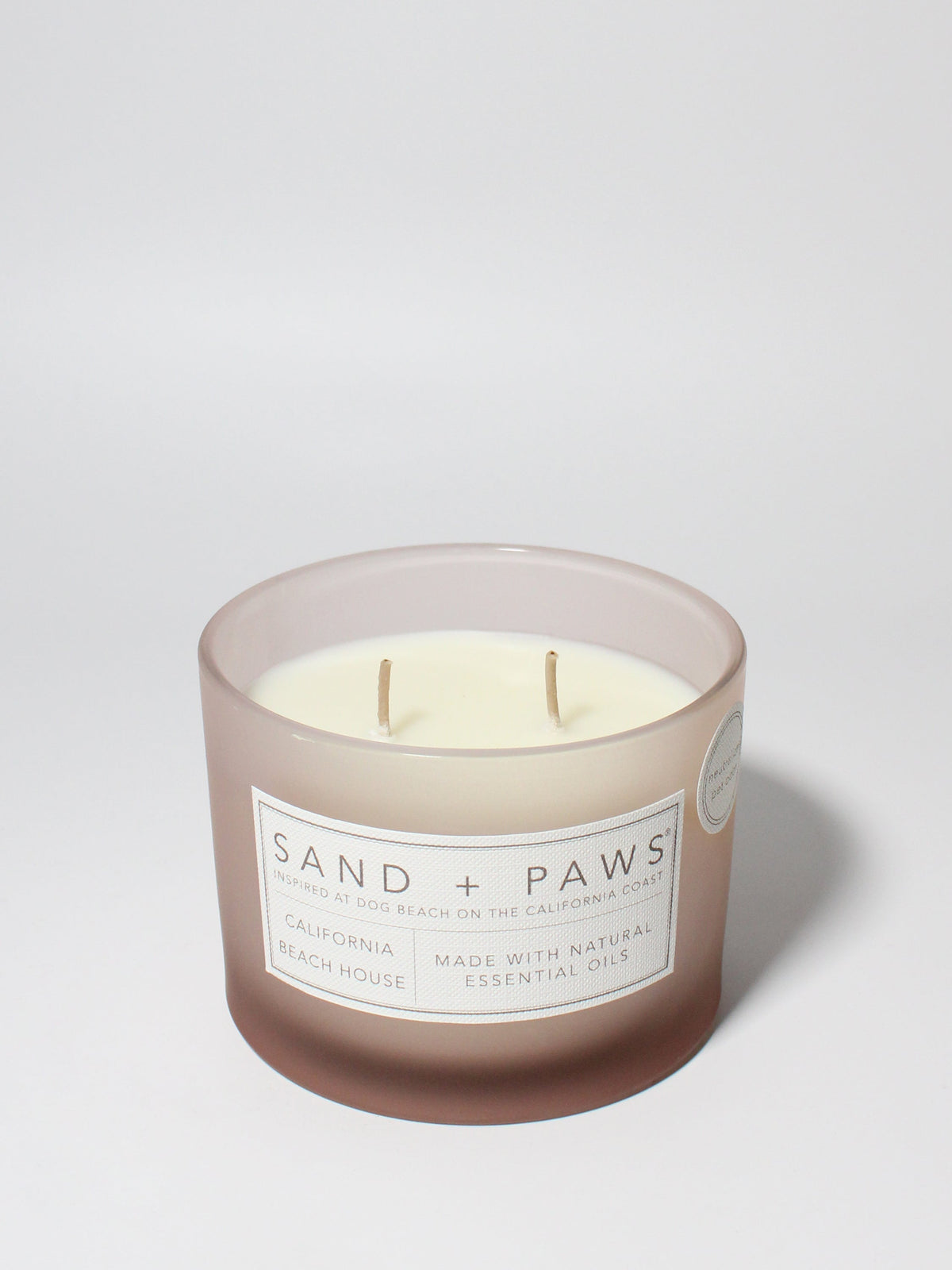 Hand-Poured Premium Cozy Sand + Paws California Beach House 12 oz scented candle