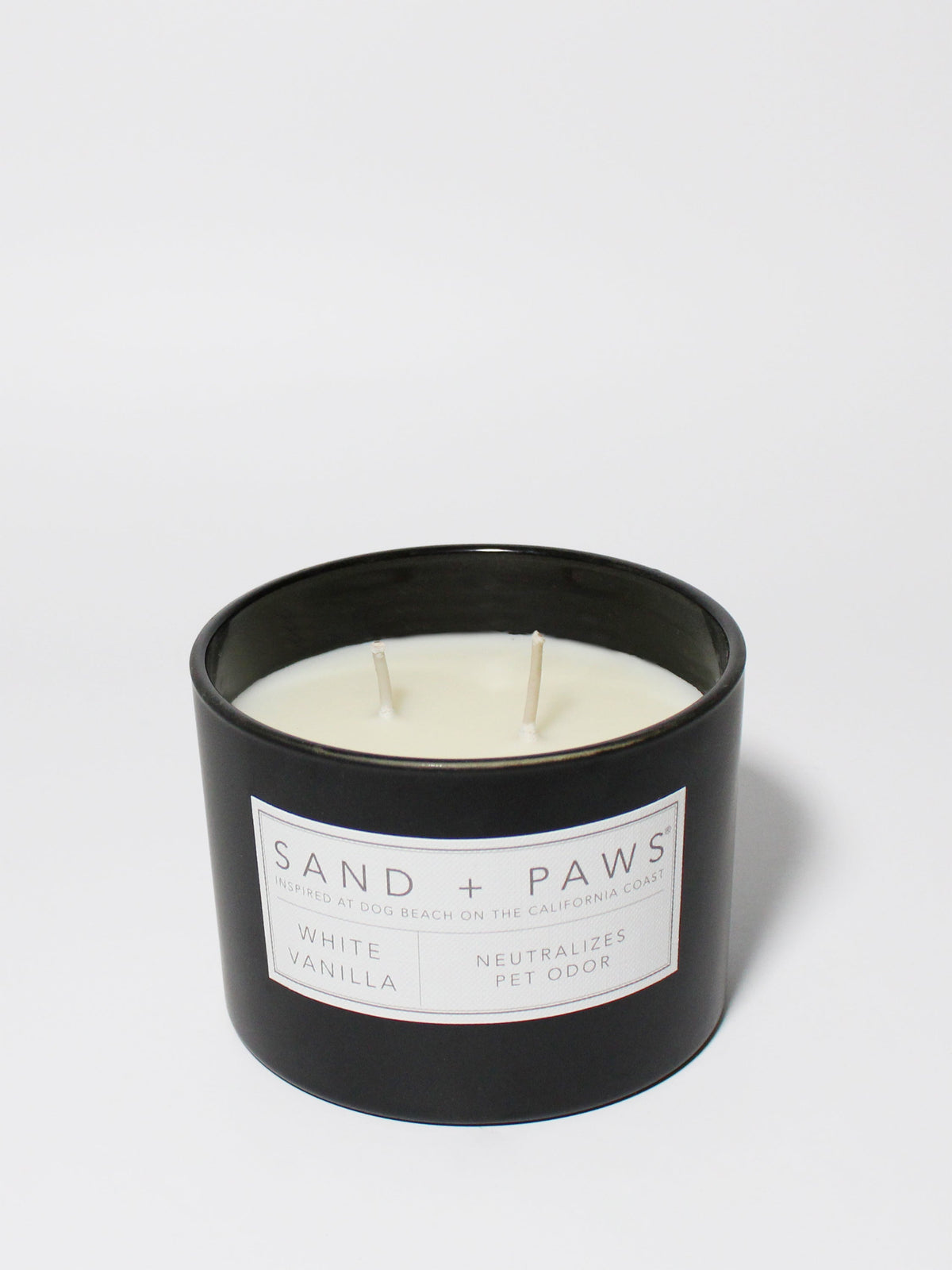 Hand-Poured Premium Cozy Sand + Paws White Vanilla 12 oz scented candle