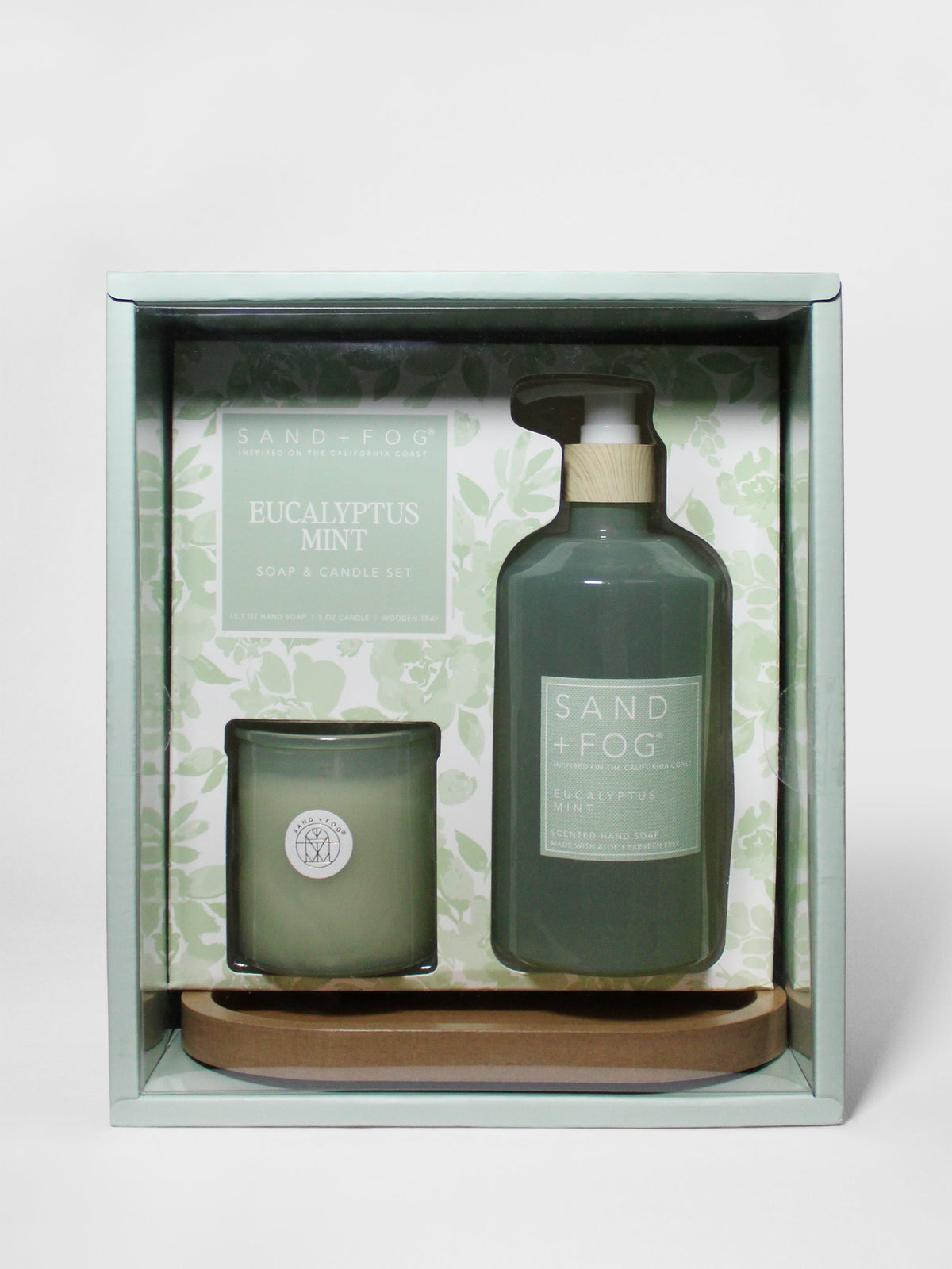 Artisanal Decorative Gentle Eucalyptus Mint Hand Soap & Candle Set