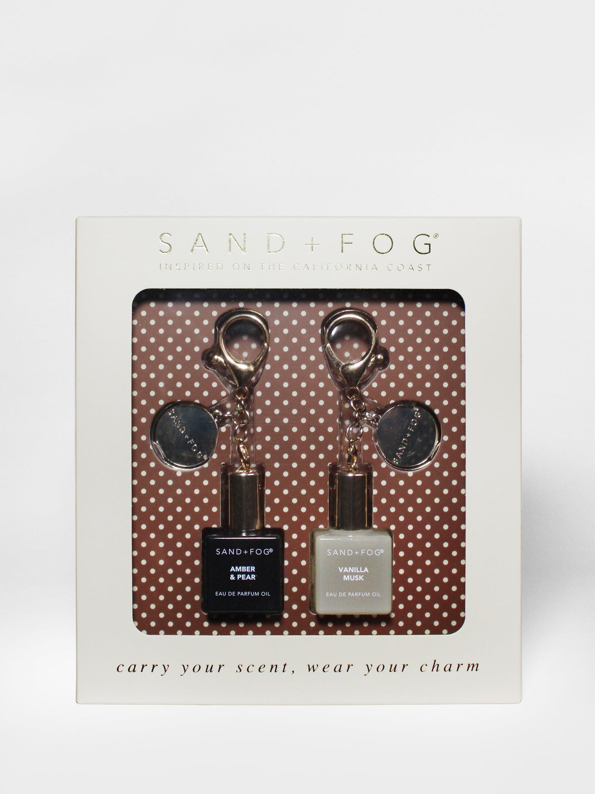 Artisanal Luxury Signature Bag Charm Perfume Oil Rollerball Set - Amber & Pear + Vanilla Musk