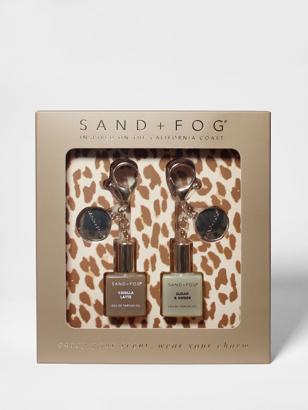 Artisanal Luxury Signature Bag Charm Perfume Oil Rollerball Set - Vanilla Latte + Sugar & Amber