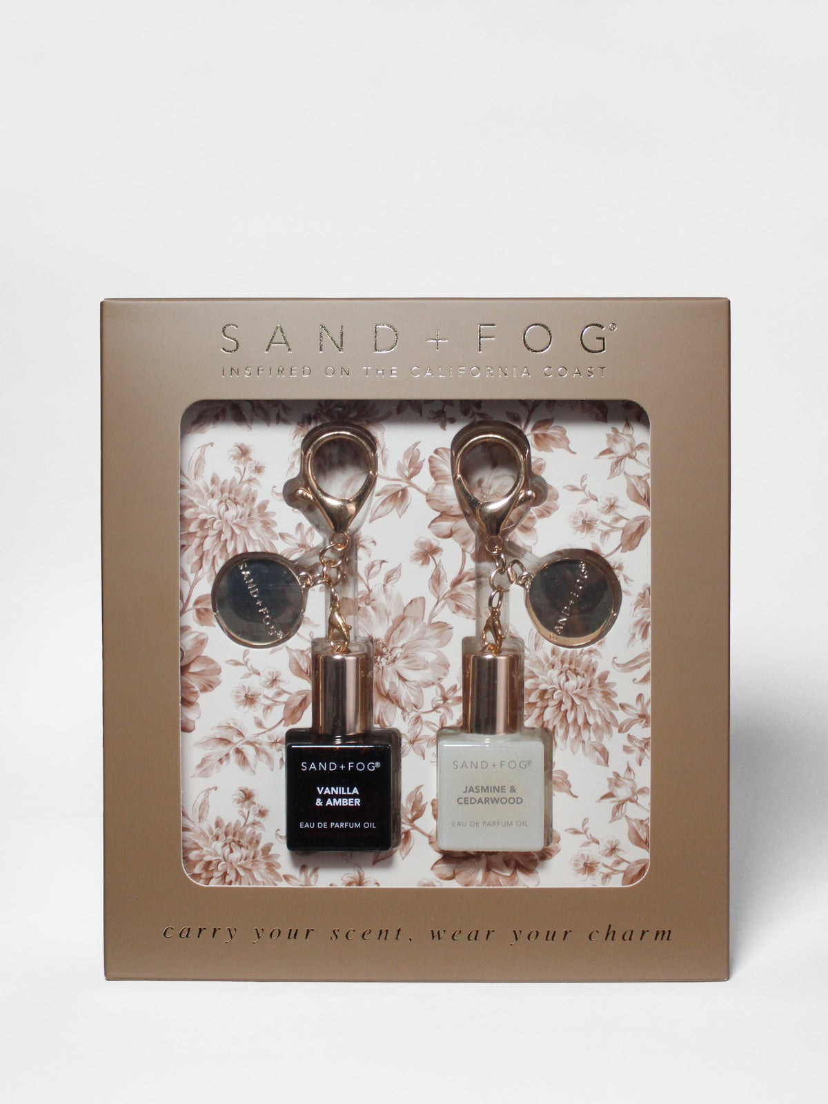 Artisanal Luxury Signature Bag Charm Perfume Oil Rollerball Set - Vanilla & Amber + Jasmine & Cedarwood
