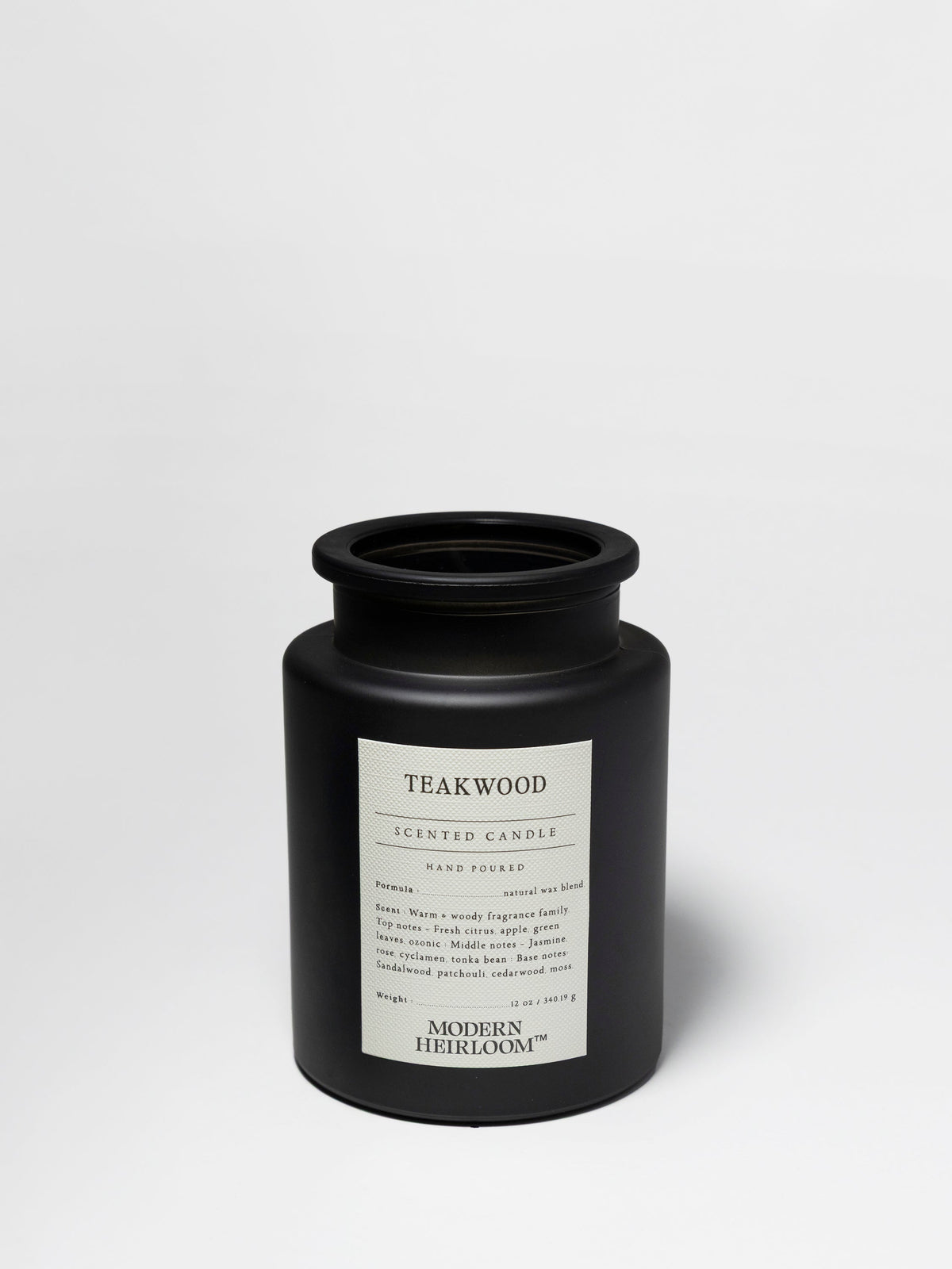 Hand-Poured Premium Cozy Teakwood 12 oz scented candle