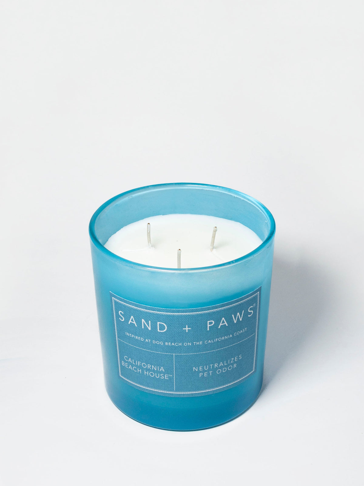 Hand-Poured Premium Cozy Sand + Paws California Beach House 21 oz scented candle