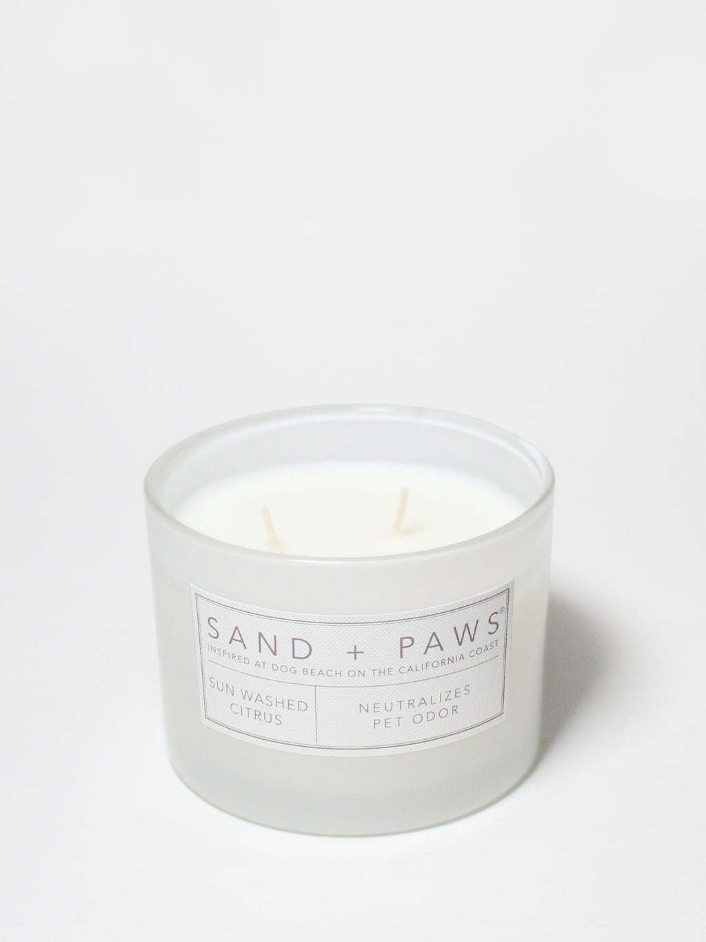 Hand-Poured Premium Cozy Sand + Paws Sun Washed Citrus 12 oz scented candle