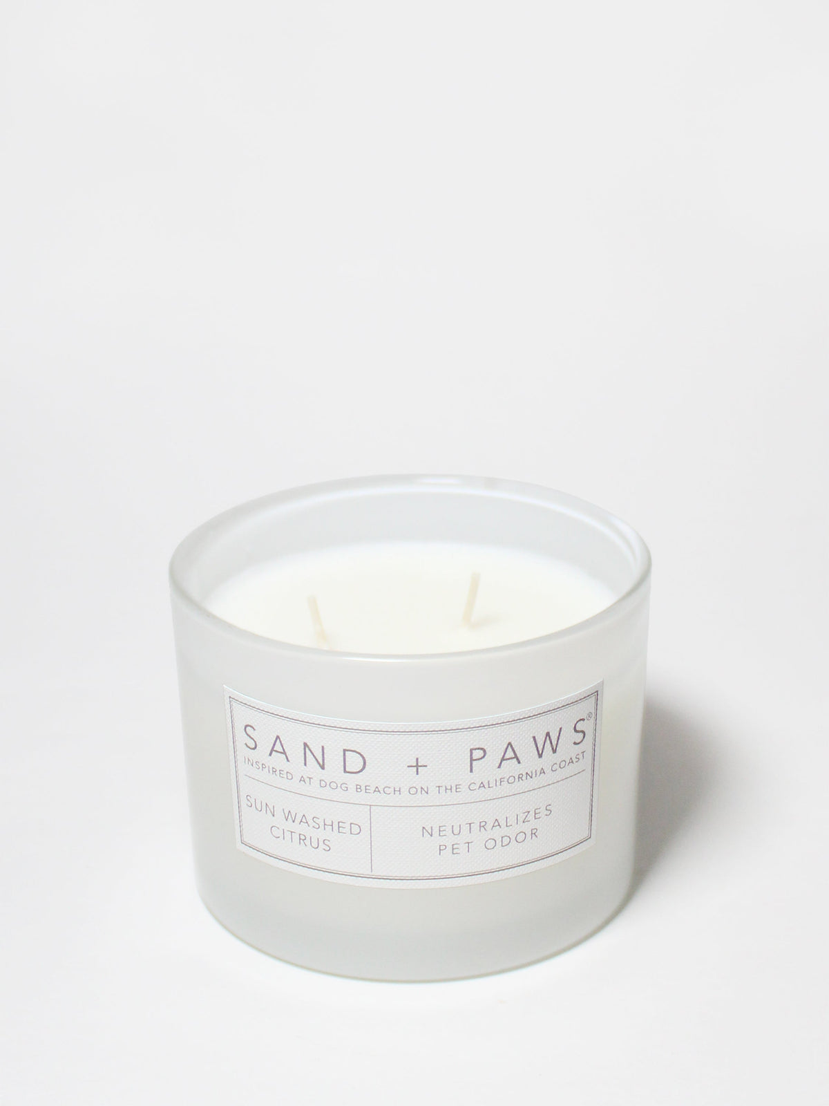 Hand-Poured Premium Cozy Sand + Paws Sun Washed Citrus 12 oz scented candle
